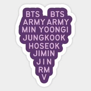 BTS Names heart Borahae Sticker